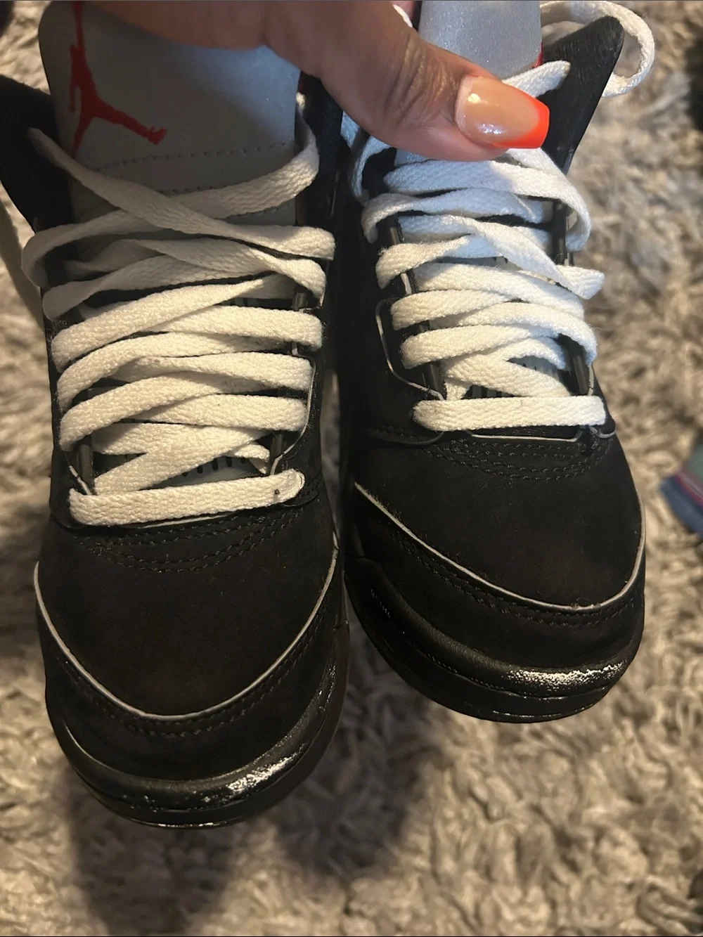 Jordan Black/White/Red High-Top Sneakers